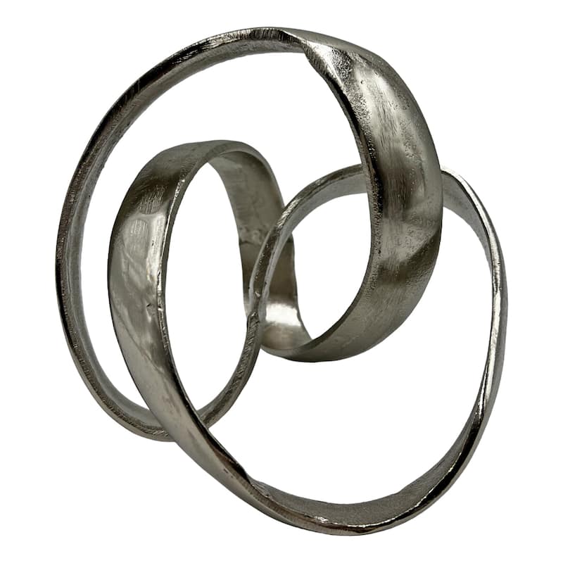 8 Inch Wide Decorative Handmade Aluminum Abstract Sculpture - 8 x 8 x 7 in