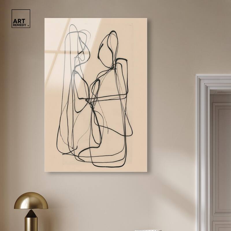 Embrace of Lines I Acrylic by Art Remedy, Ready to Hang