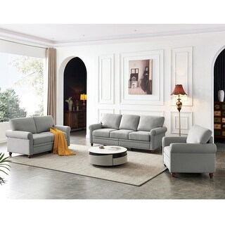 Linen Sectionals Sofa Sets with Hidden Stroage for Living Room, Roll ...