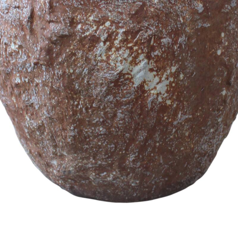 Hand Made Round Bowl Like Rocky Sandstone Planter, Brown, Set of 3