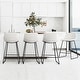 preview thumbnail 36 of 49, LUE BONA Modern Faux Leather Metal Frame Counter Height Bar Stools (Set of 4) White 24 in. - Counter Height