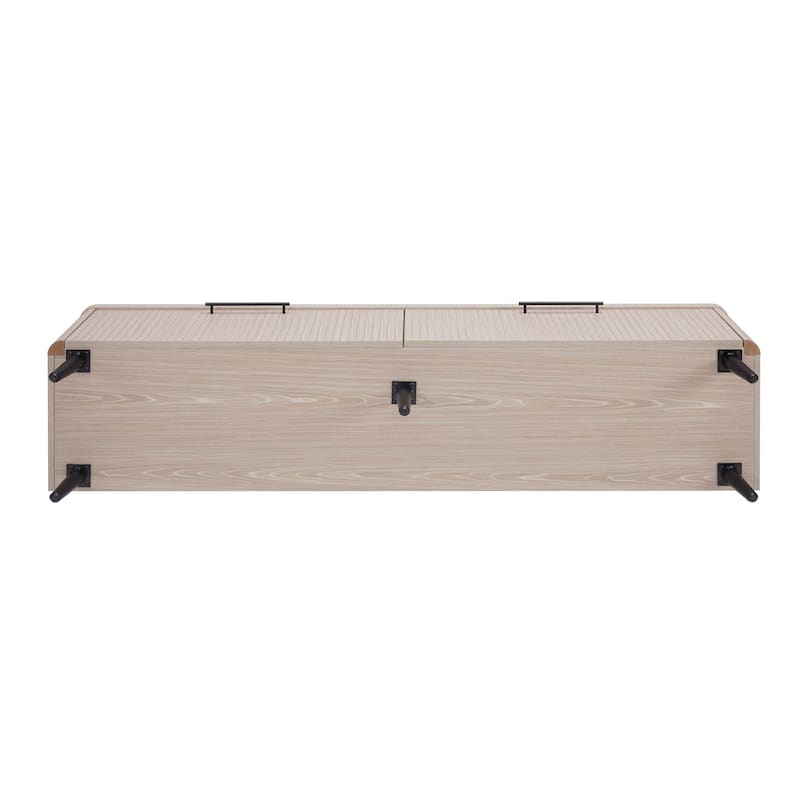 Fluted TV Stand for 75 Inch Screens with 2 Drawers and Metal Legs