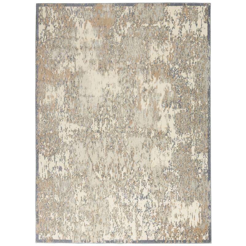 Sahara Abstract Area Rug - 3'10" x 5'10" - Ivory/Silver - Rectangle