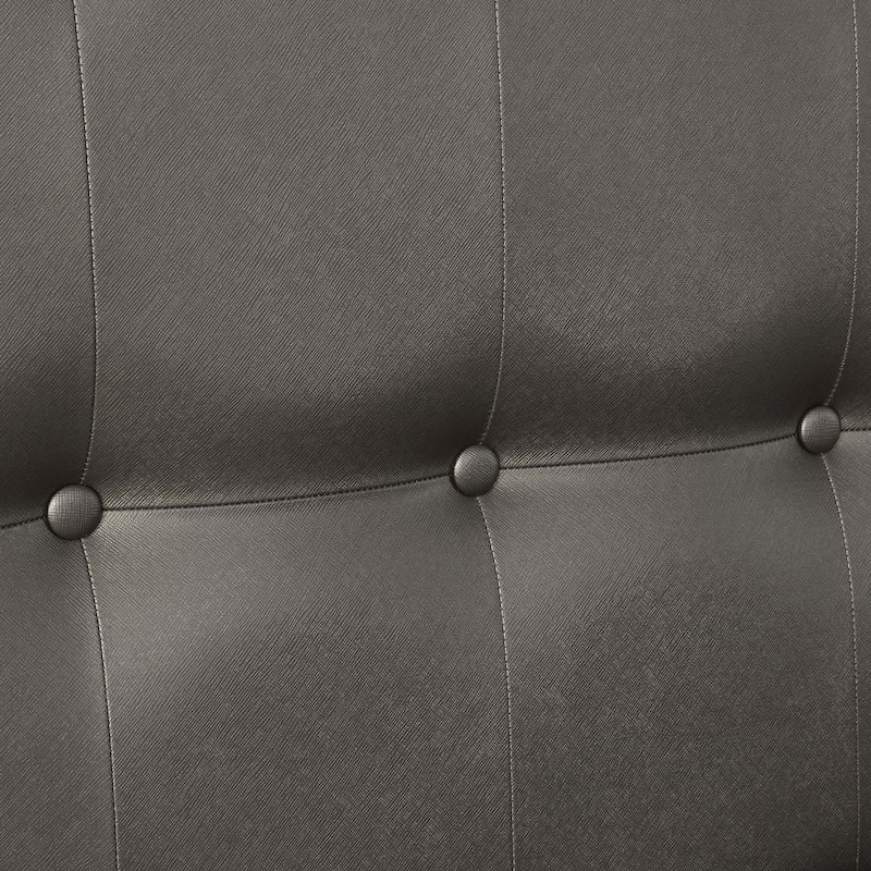 Derc Modern Solid Wood Upholstered Tufted Panel Bed with LED by Furniture of America