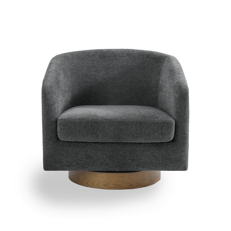 2 Set Modern Wide Round Swivel Accent Barrel Chairs