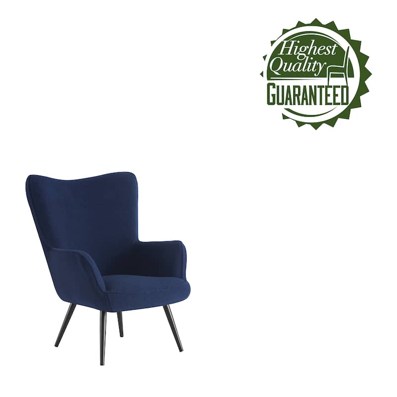 Porthos Home Kindel Fabric Wingback Accent Chair with Powder Coated Steel Legs