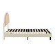 preview thumbnail 5 of 7, Twin Size Platform Bed with Rainbow Shaped and Height-adjustbale Headboard, Upholstered Bed with LED Light Strips, Beige