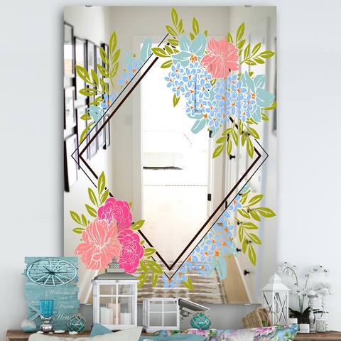 Designart 'Garland Sweet 31' Traditional Mirror - Printed Wall Mirror