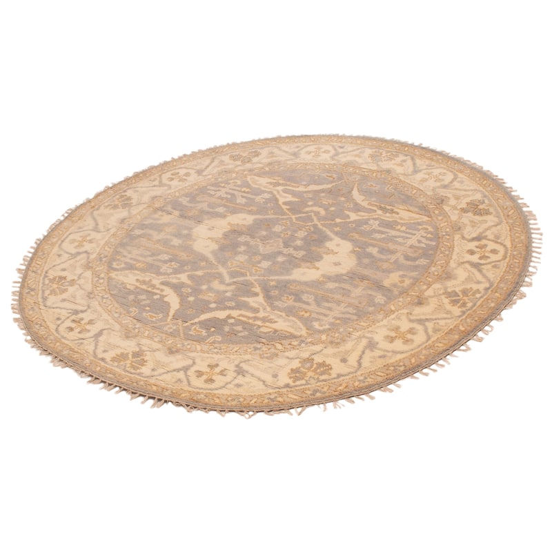ECARPETGALLERY Hand-knotted Royal Oushak Grey Wool Rug - 6'0 x 6'0