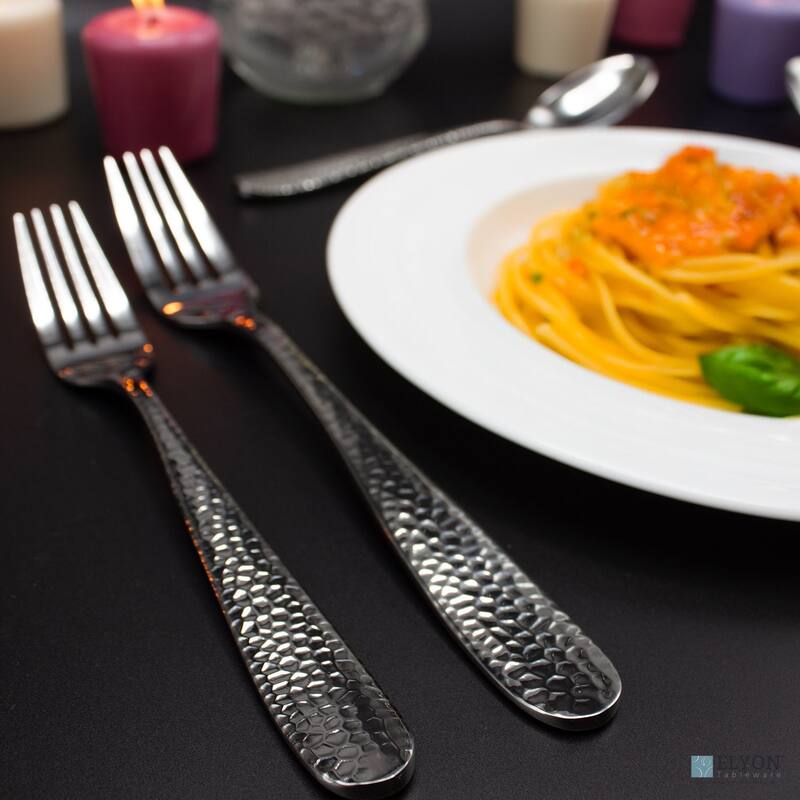Elyon Carroll Hammered Reflective 20-Piece Flatware Set Stainless Steel
