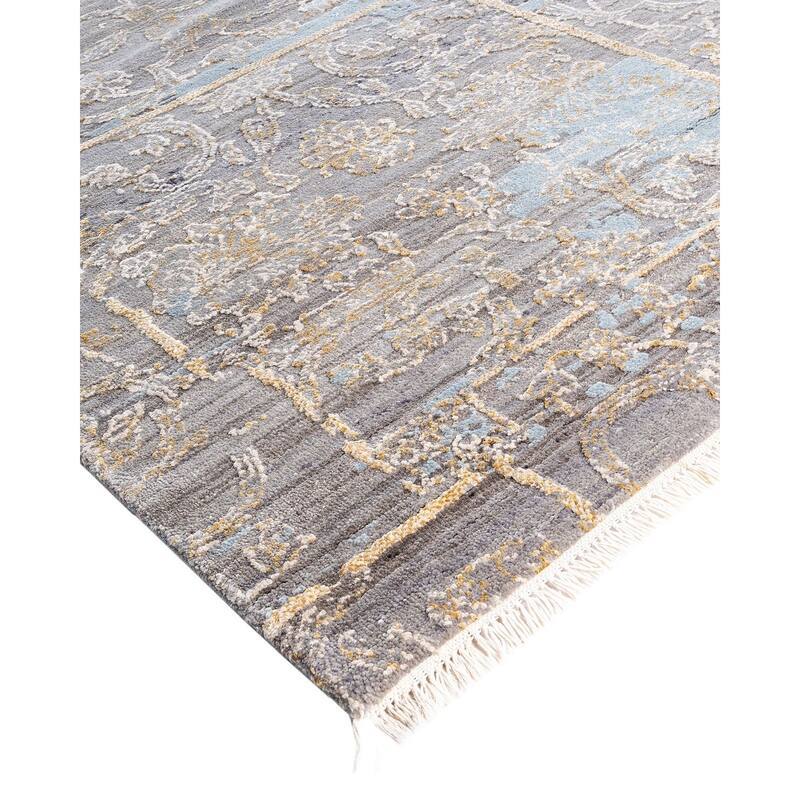 Ikat One-of-a-Kind Hand-Knotted Area Rug, Gray - 8' 1" x 10' 1"