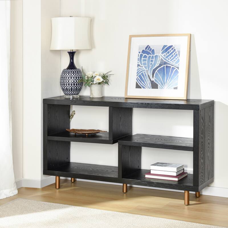 StyleCraft Norman Wyatt Home - 3-Tier Open Console - Ebony Woodgrain