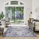 preview thumbnail 80 of 204, Gertmenian Crystal Print Washable Digital Printed Flat Pile Polyester Slip Resistant Area Rug Collection
