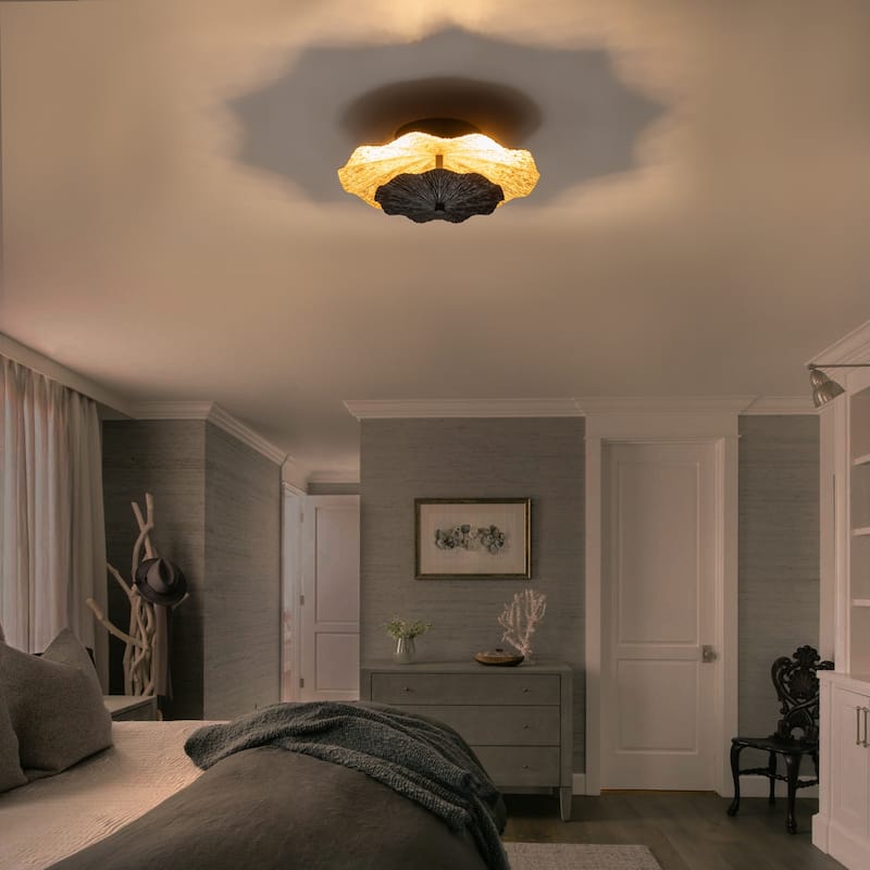 Matte Black & Gold Foil Round Dimmable Integrated LED Wall Sconce