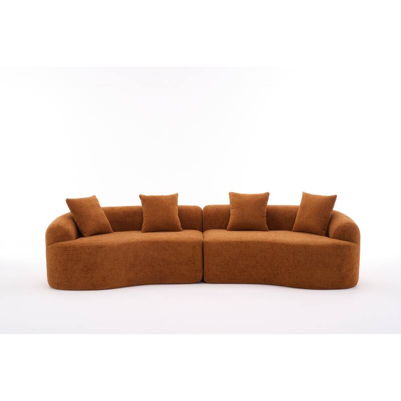 Home Furniture Sleeper 4 Seater Sectional Sofa with 4 Pillows