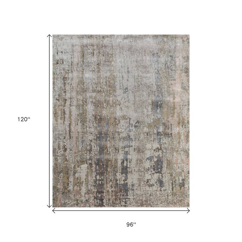 HomeRoots Abstract Contemporary Rectangle Area Rug - 120.00 in. x 96.00 in. x 0.25 in.