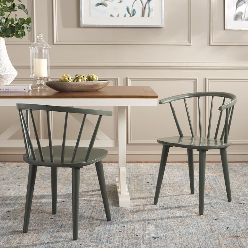 SAFAVIEH Home Blanchard 18-inch Curved Spindle Side Chair [SET of 2] - 21"W x 21"D x 30"H