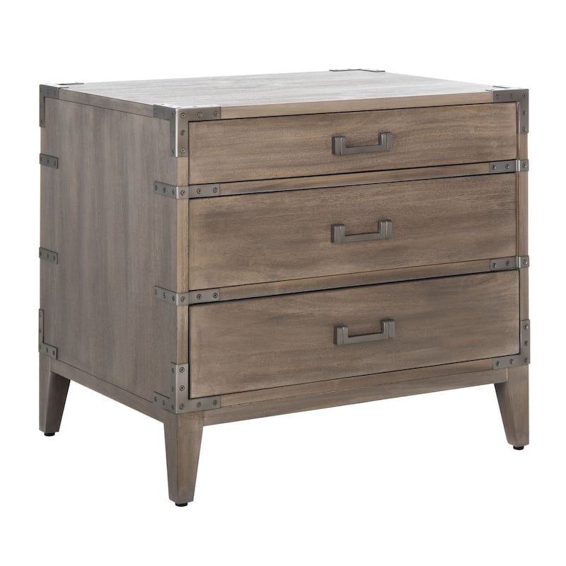 SAFAVIEH Couture Girija 3-Drawer Wood Nightstand