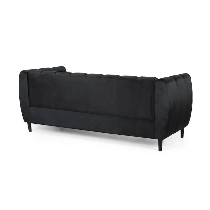 Bobran Modern Velvet 3-seat Sofa by Christopher Knight Home - 30.00" D x 83.25" W x 30.25" H
