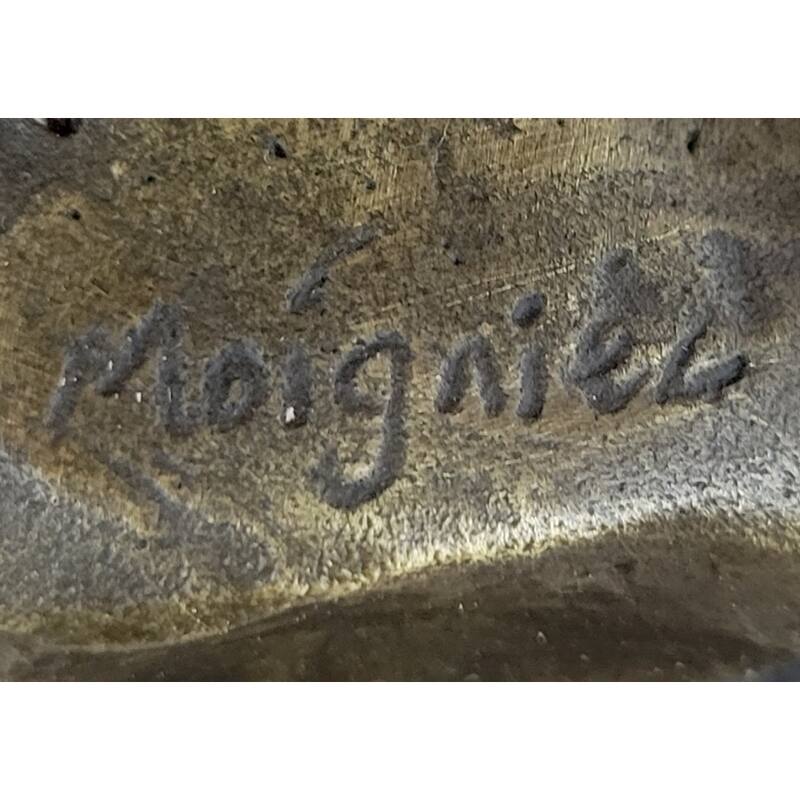 Bird Of Prey Vulture Bronze Statue Sculpture Figure On Marble Base 10 Inches X 9 Inches