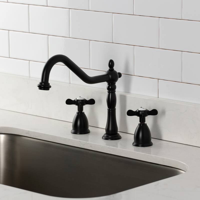 Kingston Brass Essex Double-Handle Wall-Mount Pre-Rinse Bridge Kitchen Faucet