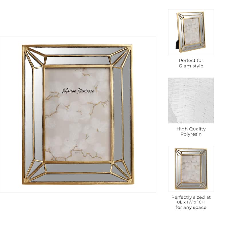 Polyresin Decorative Geometric Border Photo Frame Modern Accent Design