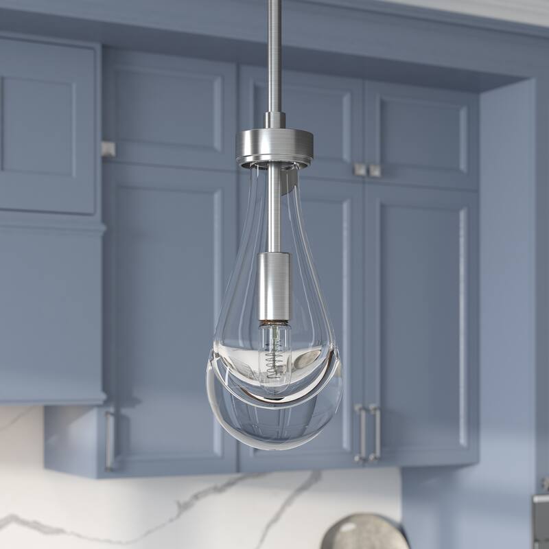 Twyla 5" Wide Pendant with Glass Shade - Brushed Nickel