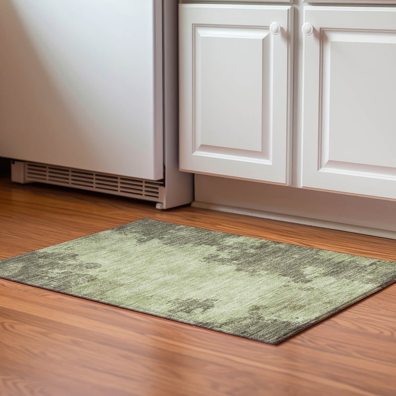 Premium Washable Super Soft Mayfield Rug - Olive - 1'8" x 2'6"