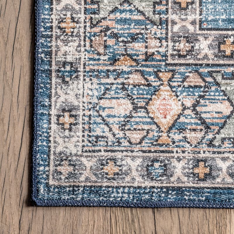 Nuloom Mae SpinClean Tribal Motif Machine Washable Area Rug