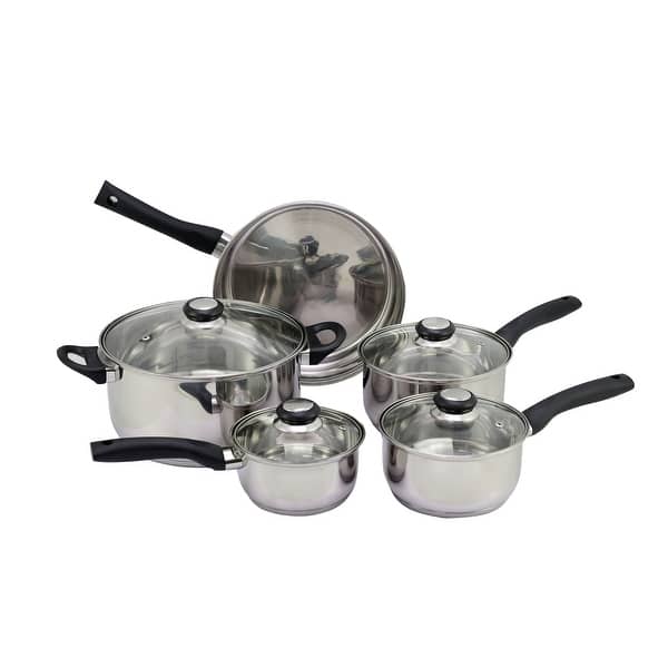 Oster Ridgewell 13 Piece Stainless Steel Belly Shape Cookware Set - Silver