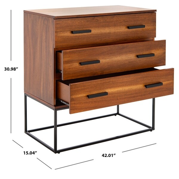 SAFAVIEH Marquise Brown 3-Drawer Chest