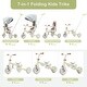 preview thumbnail 2 of 12, 7 in 1 Baby Tricycle, Foldable Toddler Tricycle with Removable and Adjustable Parent Handle, green