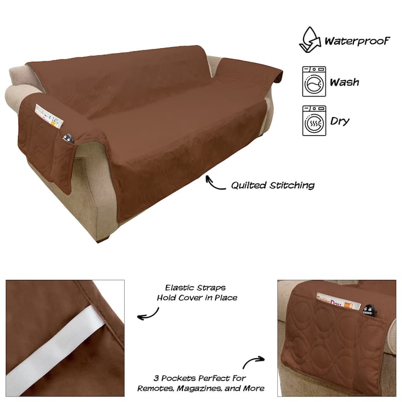 PETMAKER Waterproof Nonslip 3-Cushion Couch Cover for Pets