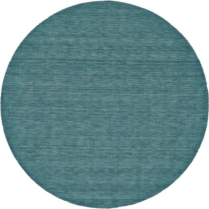 Feizy FZRG55741 Ferron 8' x 8' Wool Hand Loomed Solid Round Area Rug - Jade