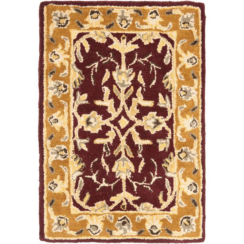 SAFAVIEH Handmade Heritage Gabbriella Traditional Oriental Wool Rug - 2' x 3' - Red/Gold