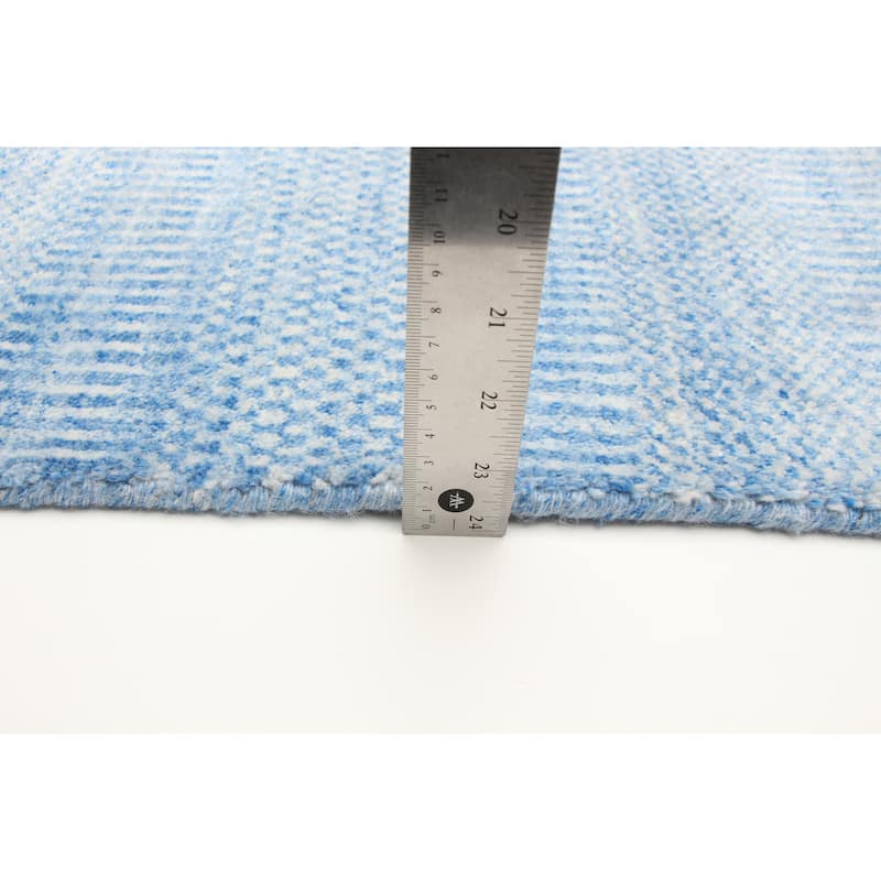 ECARPETGALLERY Hand Tufted Pearl Blue Wool Rug - 2'0 x 3'0