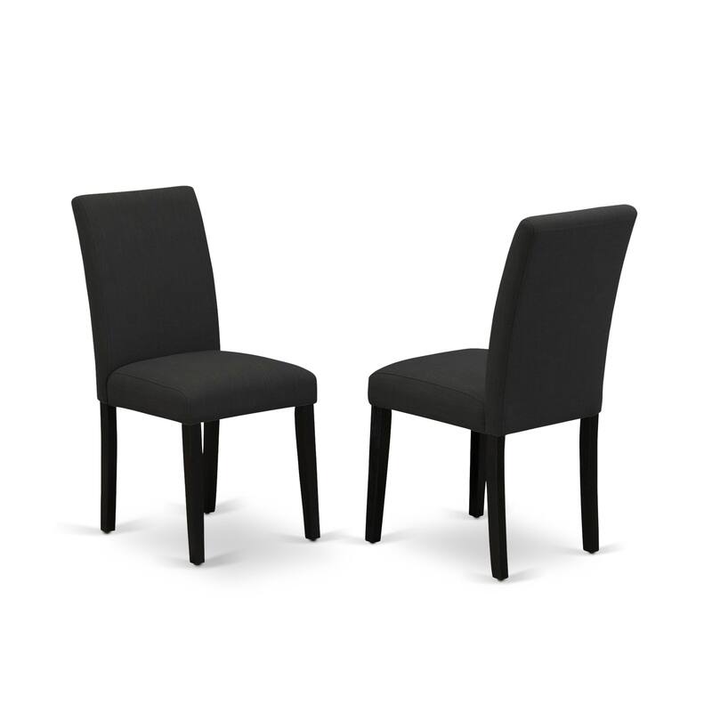 East West Furniture Dining Furniture Set- a Dining Table & Black Color Linen Fabric Upholstered Chairs, Black(Pieces Option)