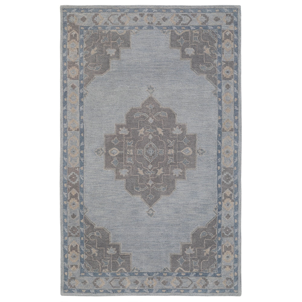 Terra by Obeetee Noble Medallina Blue Rug