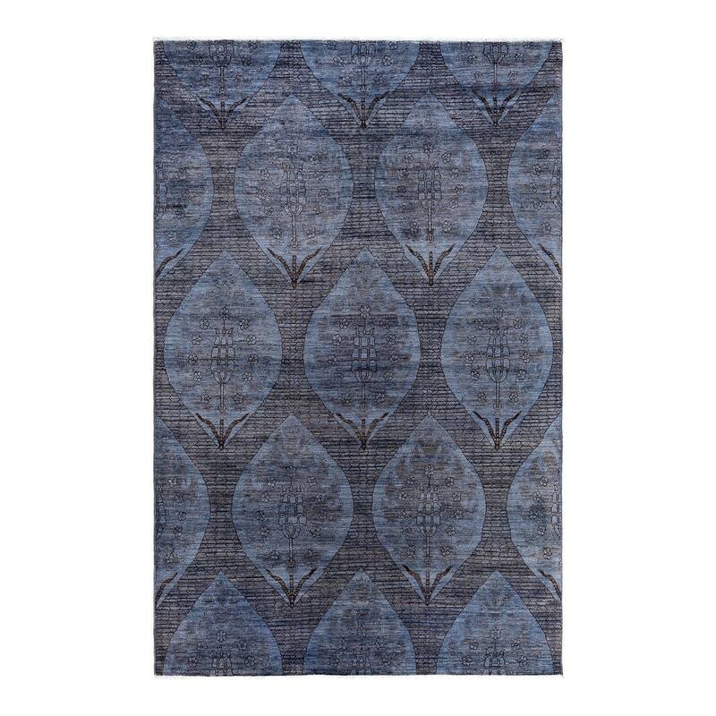 Vibrance One-of-a-Kind Hand-Knotted Area Rug - Gray, 5' 10" x 8' 9" - 5' 10" x 8' 9"