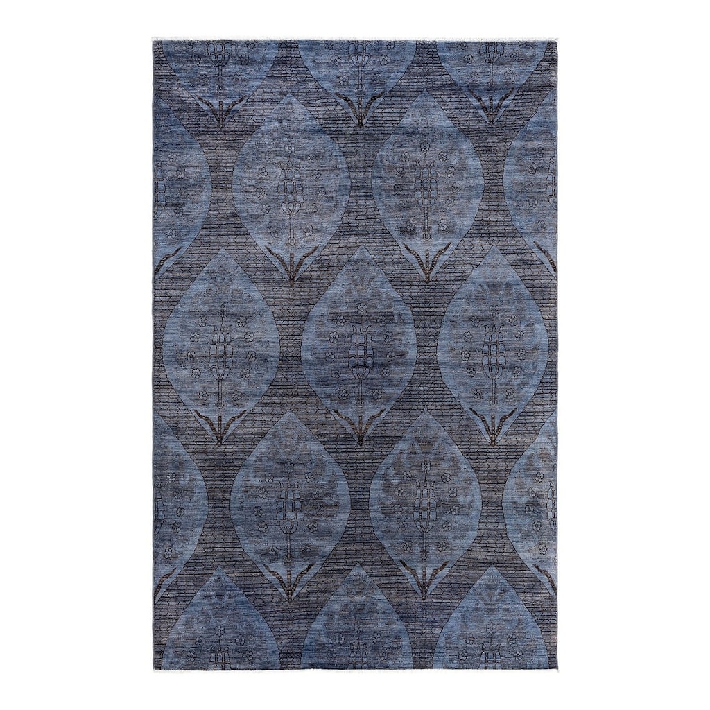 Vibrance One-of-a-Kind Hand-Knotted Area Rug - Gray, 5' 10" x 8' 9" - 5' 10" x 8' 9"