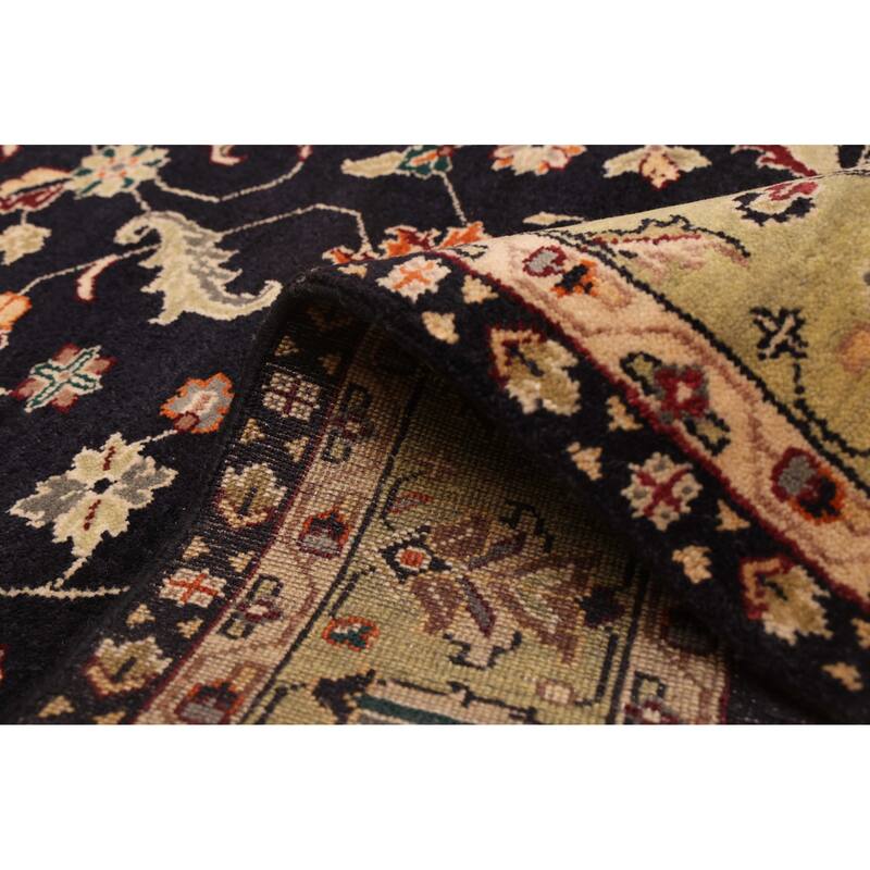 ECARPETGALLERY Hand-knotted Finest Agra Jaipur Black Wool Rug - 5'1 x 7'0