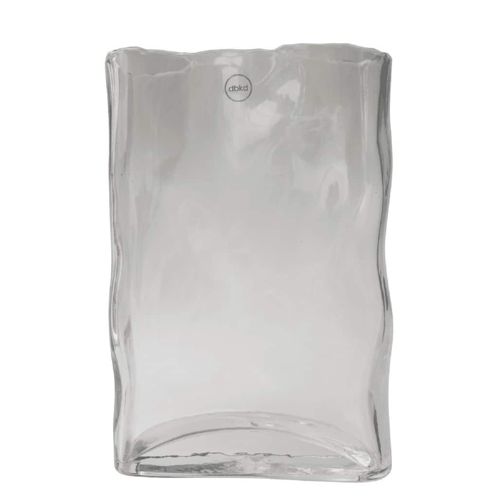 Rectangular Abstract Glass Vase - 12.25" - Clear