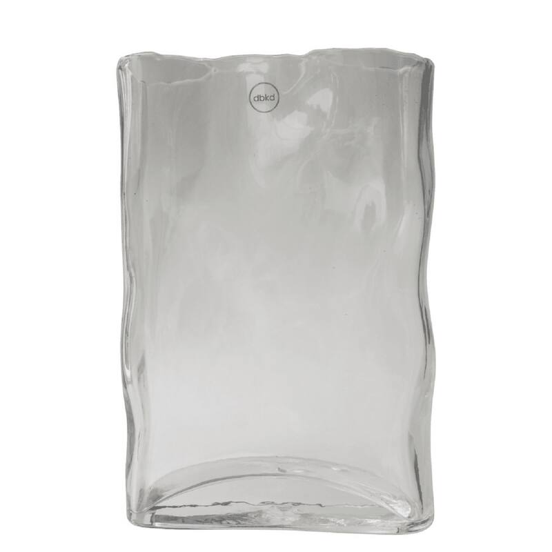 Rectangular Abstract Glass Vase - 12.25" - Clear