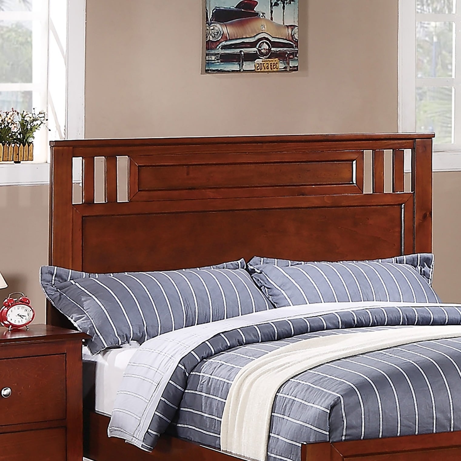 Simple Modern Bed Bedroom Furniture Unique Design HB 1pc Bedframe Veneer