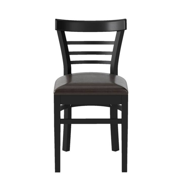 Set of 2 Rubber Wood PU Leather Padded Mid-Century Dining Chairs Set with Ergonomic Backrest - 16.5" x 19" x 31"