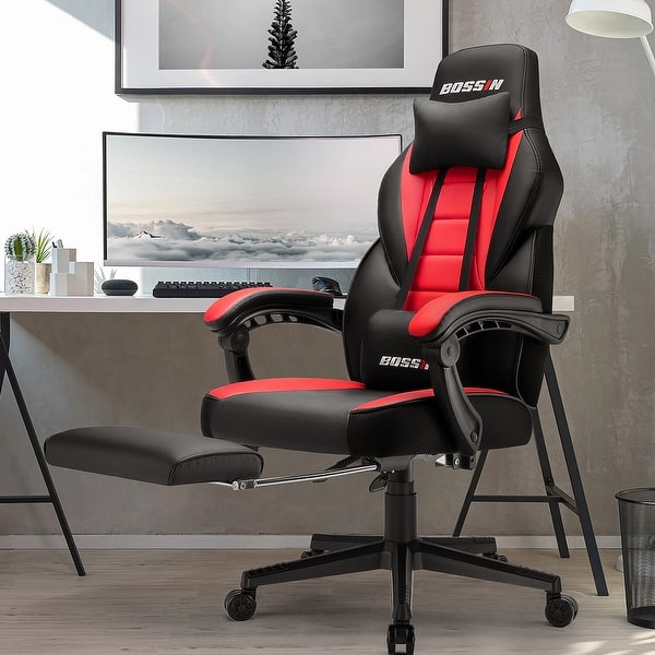 Gaming Pc HOMCOM Racing Gaming Chair With Cat Ears, Reclining Faux