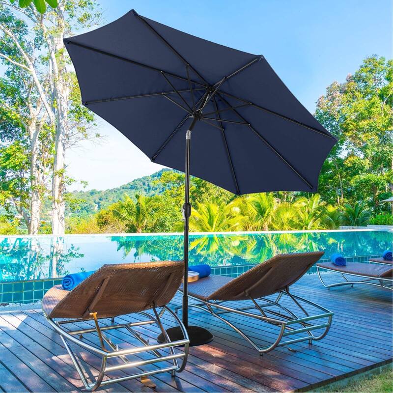 Sophia & William 9ft Outdoor Patio Umbrella with Push-button Tilt, Market Umbrella with 8 Ribs