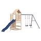 preview thumbnail 14 of 21, vidaXL Swing Set Outdoor Backyard Wooden Playground Equipment for Kids Age 3-8