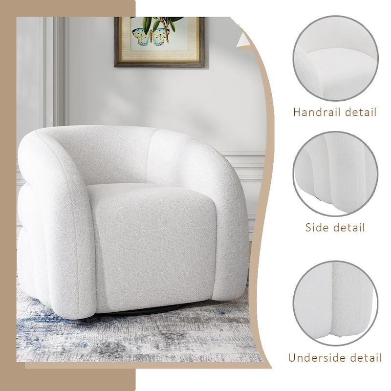Upholstered Boucle Swivel Accent Chair