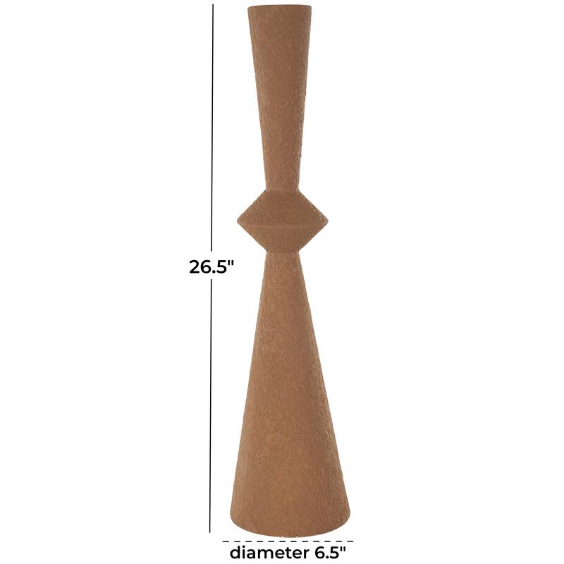 Metal Art Deco Fluted Decorative Vase - Brown - Roche River Decor